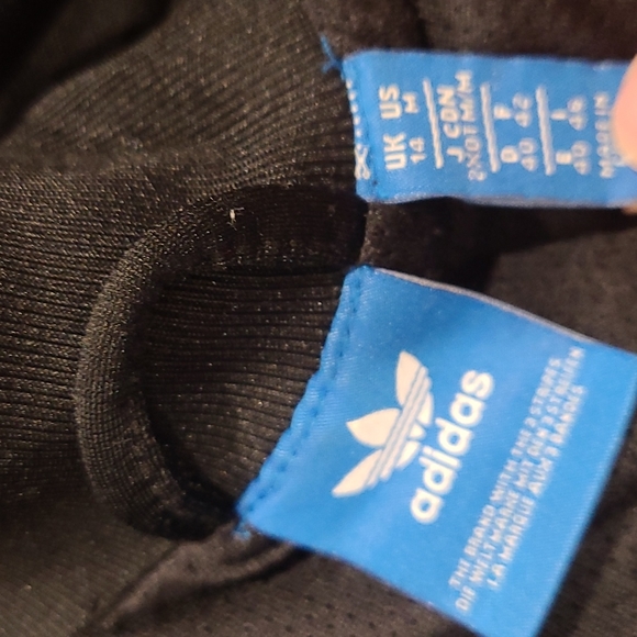 Adidas classic black & white 3 Stripe zip up jacket - Picture 6 of 6